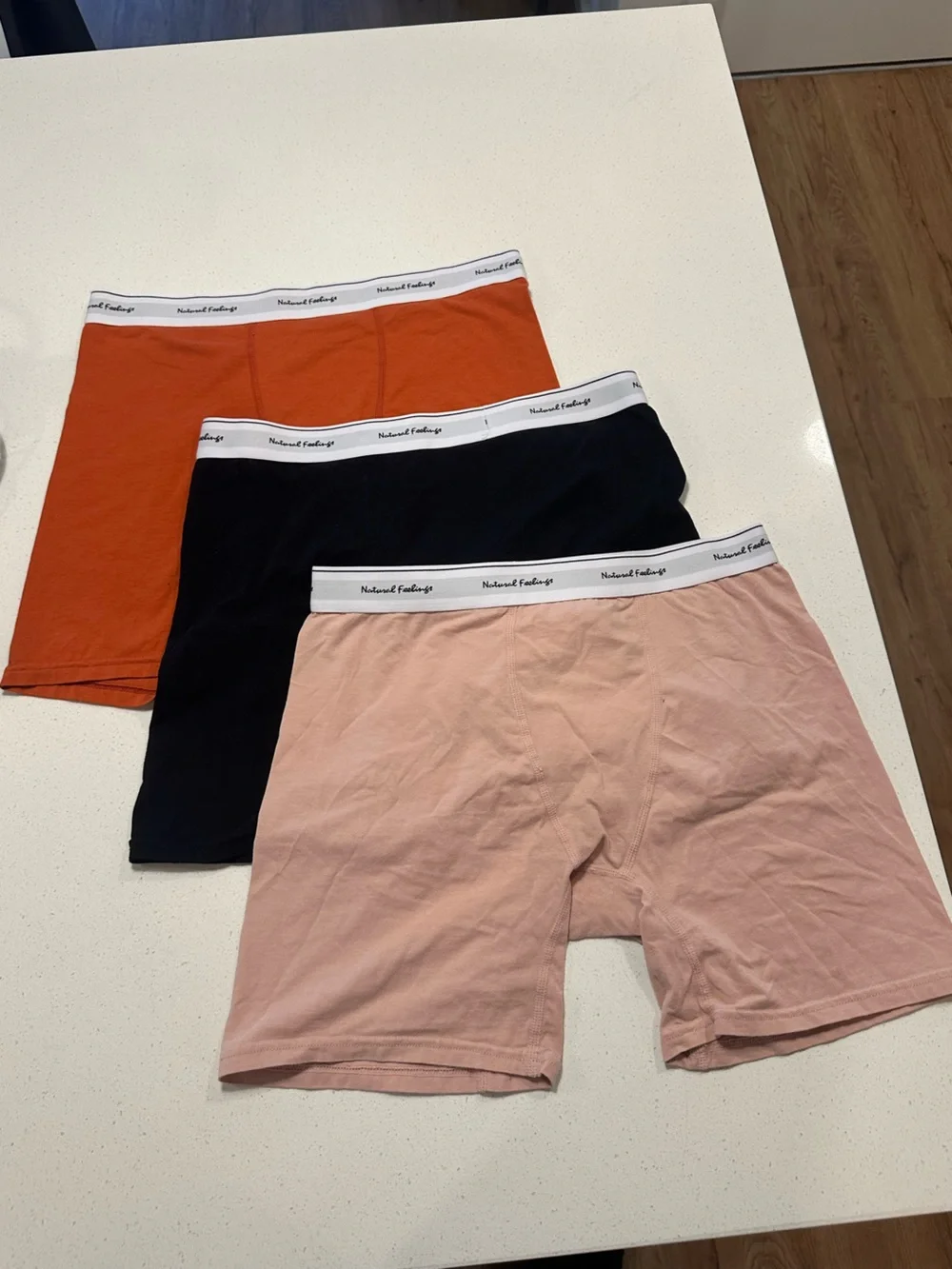 Men's Cotton Stretch Boxer Briefs - burnt Orange, Black, Peach 3 Pieces XXL